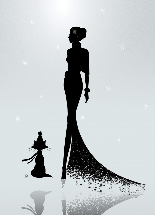 Carte Noël avec chat