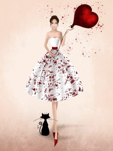 Affiche décorative beauté et amour chats noirs