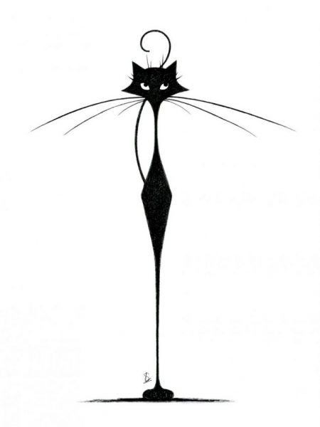 Carte avec chat noir