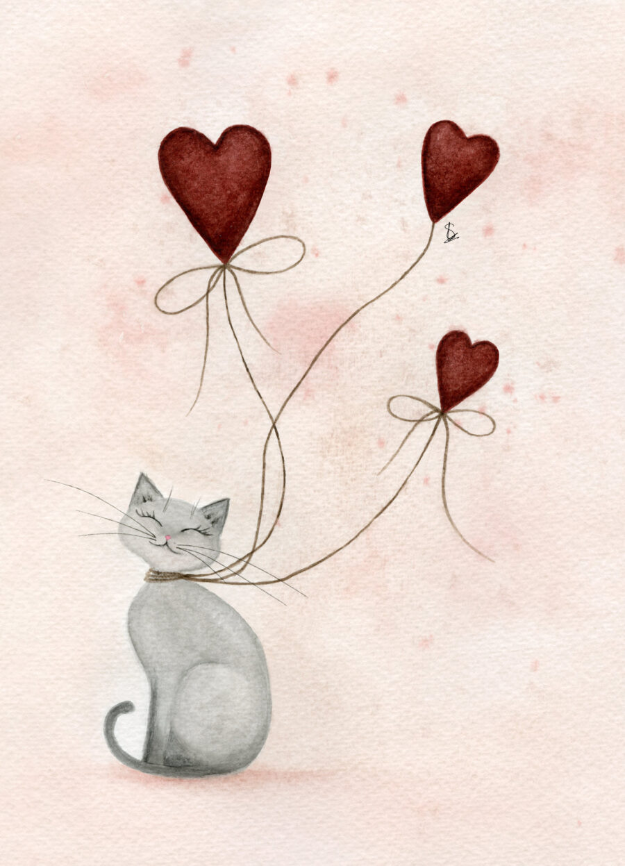 affiche amour avec chats